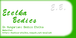 etelka bedics business card